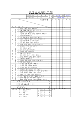 인사고과표(사무직)